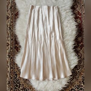 Babaton Cream Satin Maxi Skirt